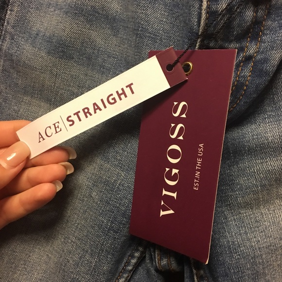 NWT Vigoss Straight Ace Two-Tone High Rise Jeans - Picture 5 of 8